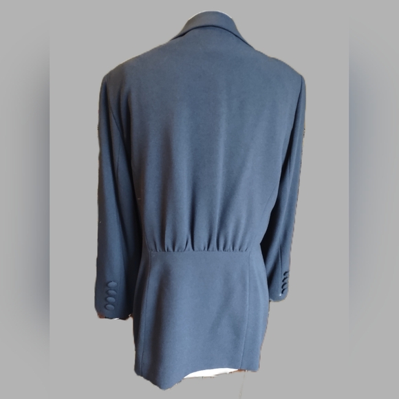 Vintage Dior Navy Women's Wrap Blazer - Picture 3 of 8